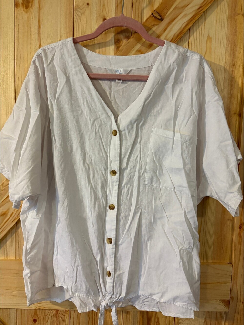 Time and Tru Women's XXL Arctic White Button-Up Shirt
